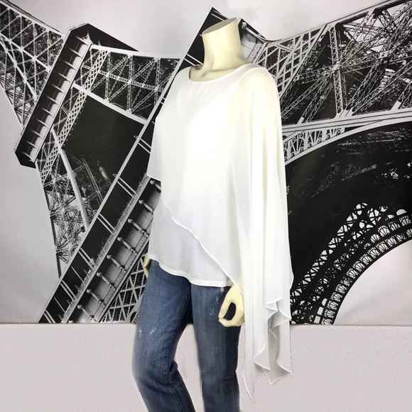 HAUTE HIPPIE Dramatic White Top NWT EXCELLENT - Picture 3 of 6
